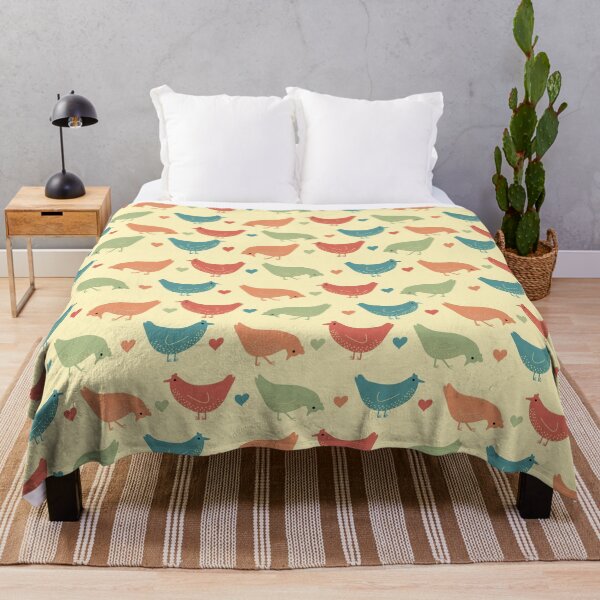 Item preview, Chicken and Hearts Pattern - Yellow designed and sold by Kittys-Art.