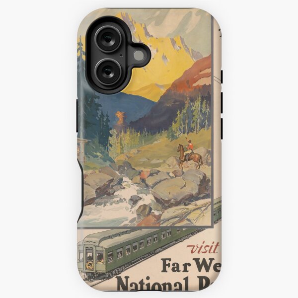 Vista previa del artículo con la obra «Cartel de viaje de parques nacionales Viajes en tren vintage», diseñado y vendido por mathieugrabels.