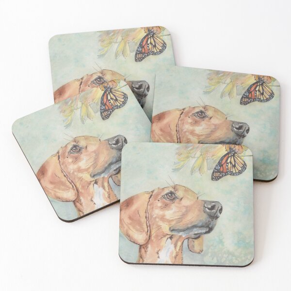 Item preview, The Hound and the Butterfly Watercolor designed and sold by EncoreArtShop.