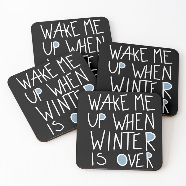 Item preview, white wake me up when winter is over handletter text designed and sold by ironbrownie.