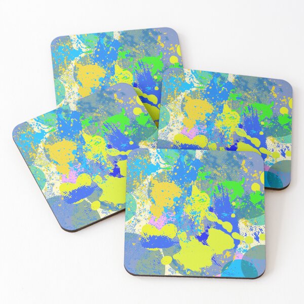 Item preview, abstract yellow and blue design designed and sold by pauloneill-art.