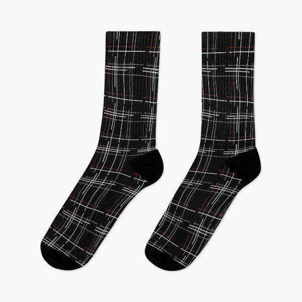 Item preview, Elegant Graphic Pattern, White And Red Lines On Black Background designed and sold by D-Spot Shop.