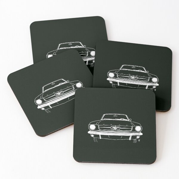 Item preview, Ford Mustang white lines Deep Fir background designed and sold by Cardrawing-Art.
