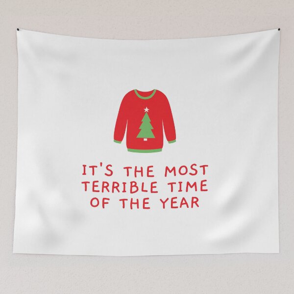 Item preview, It's the Most Terrible Time of the Year - Offensive Christmas Sweater (White) designed and sold by mydoodlesateme.