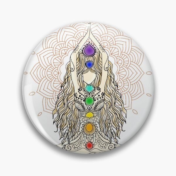 Item preview, yoga woman buddha mandala india pattern chakra energy lotus seat energy centers spiritual om namaste tattoo henna center designed and sold by originalstar.
