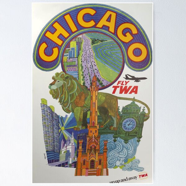 Artikel-Vorschau von retro classic Chicago poster, designt und verkauft von CorasPosters.