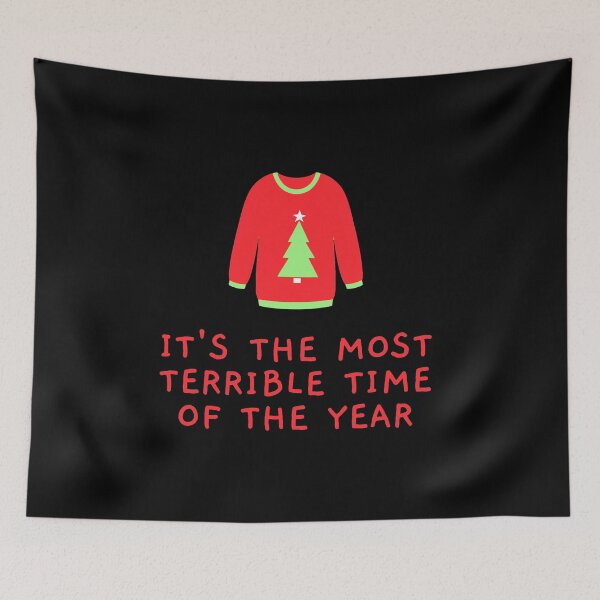 Item preview, It's the Most Terrible Time of the Year - Offensive Christmas Sweater (Dark) designed and sold by mydoodlesateme.