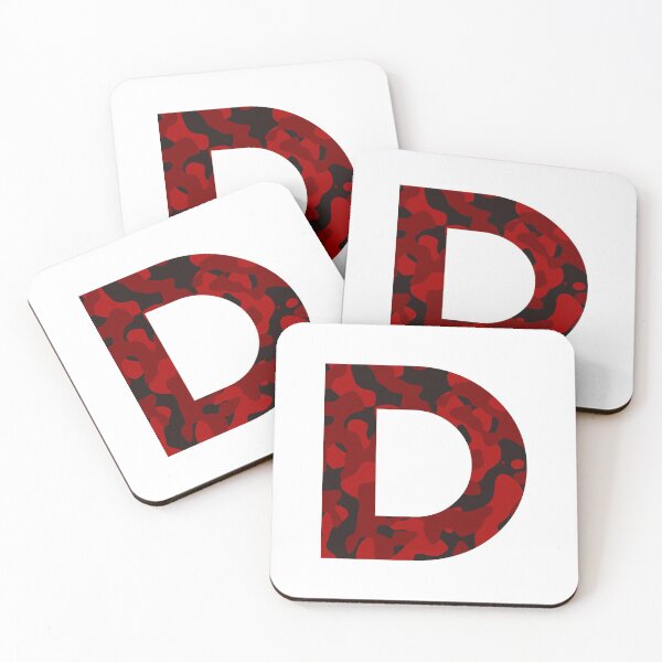Item preview, Letter D Red Camo Design designed and sold by NECHSTORE.