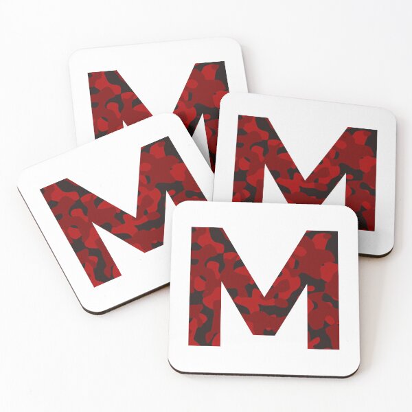 Item preview, Letter M Red Camo Design designed and sold by NECHSTORE.
