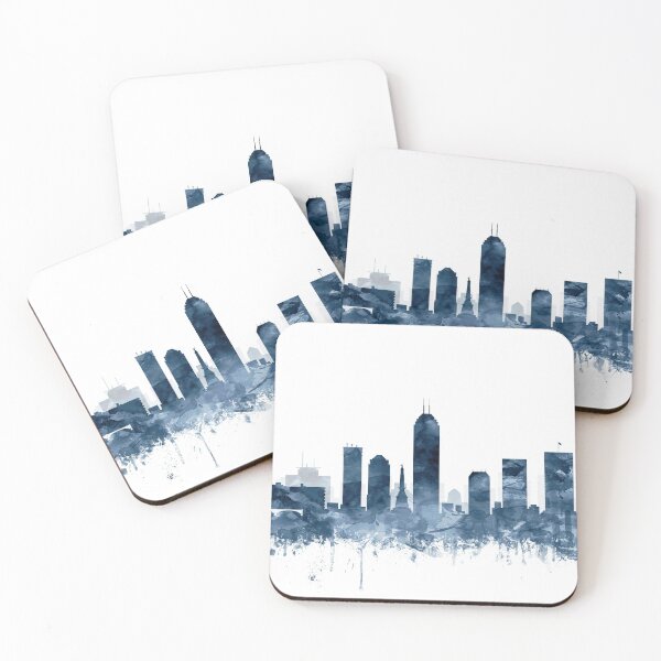 Item preview, Indianapolis Skyline Navy Blue Watercolor by Zouzounio Art designed and sold by zouzounioart.