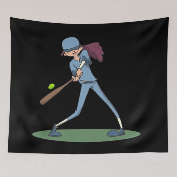 Item preview, Gir hitting softball with racket designed and sold by Monkey Ful.