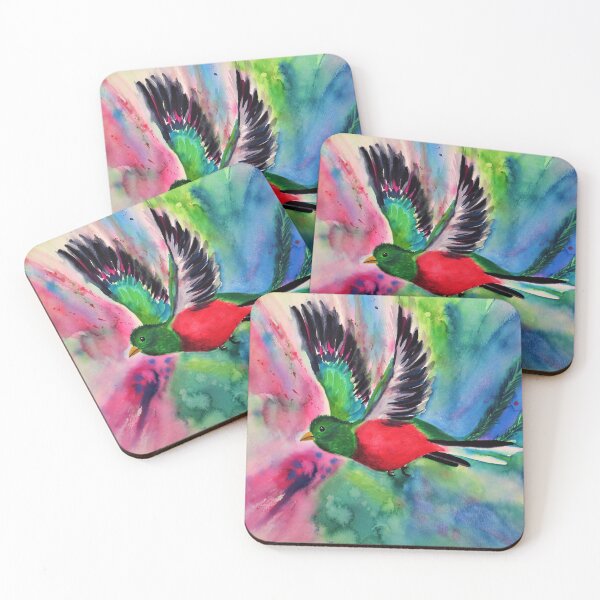 Item preview, Colorful Flying Quetzal Watercolor Painting designed and sold by julyperson.