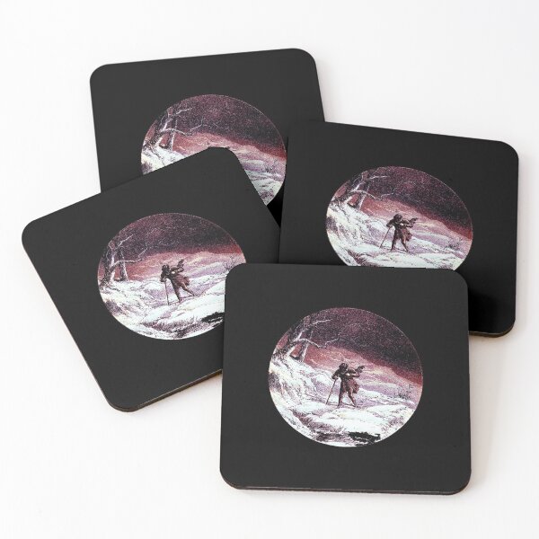 Item preview, Winter Traveler Vintage Art Round Illustration designed and sold by Mildly Supervised.