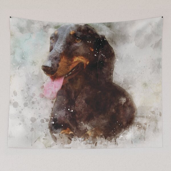Item preview, Dachshund dog watercolour digital portrait designed and sold by Gerald Waters.
