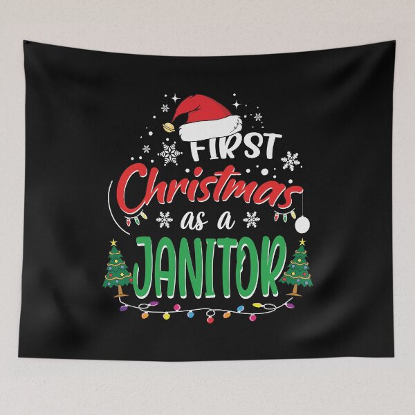 Item preview, First Christmas as a Janitor Funny 1st Christmas Gifts Ideas for New Janitor Janitors designed and sold by clothesy7.