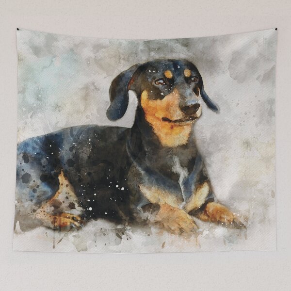 Item preview, Dachshund dog watercolour digital portrait designed and sold by Gerald Waters.