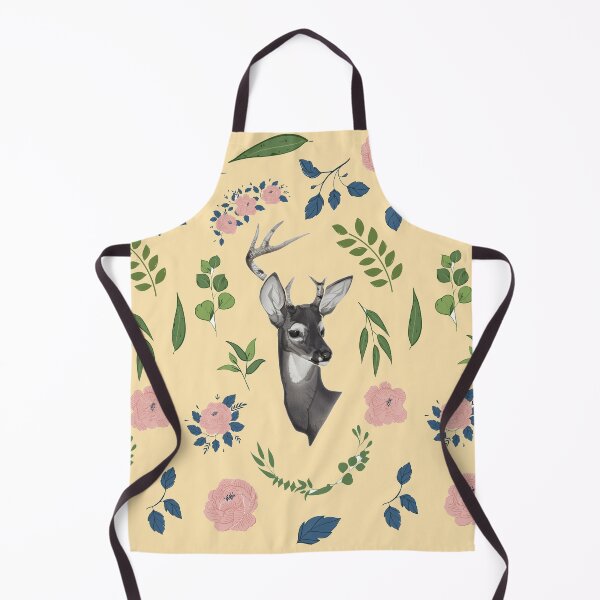 Item preview, Dear Head Hand Drawn Spring Flower Pattern designed and sold by CrescntDesigns.