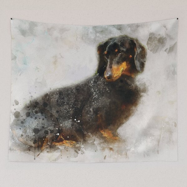 Item preview, Dachshund dog watercolour digital portrait designed and sold by Gerald Waters.