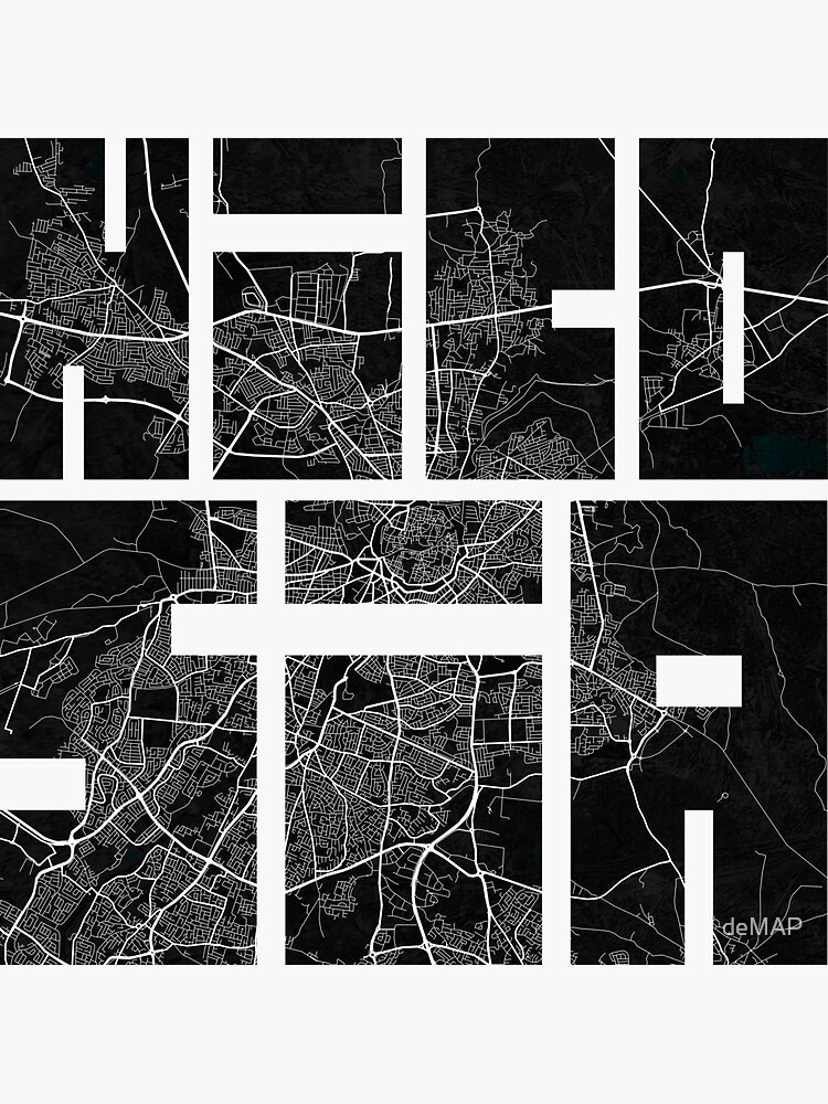 "Nicosia City Map of Cyprus Dark" Sticker for Sale by deMAP Redbubble
