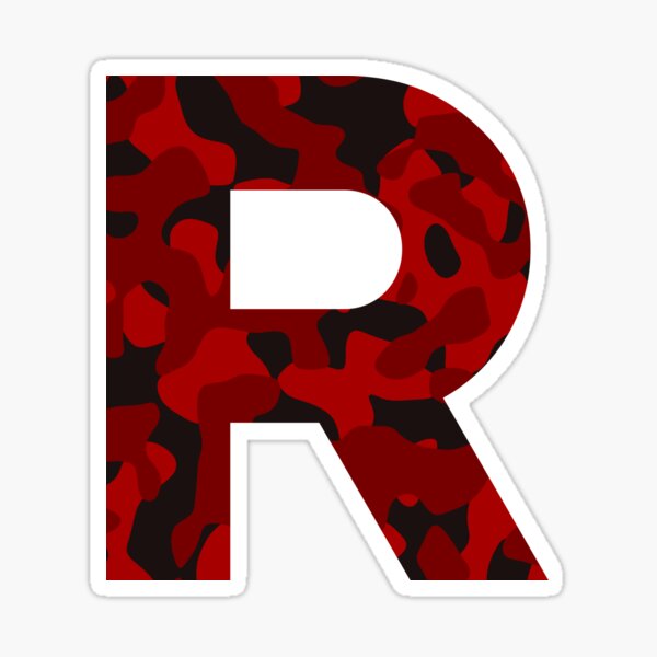 Letter R Red Camo Design Sticker For Sale By Nocap82 Redbubble