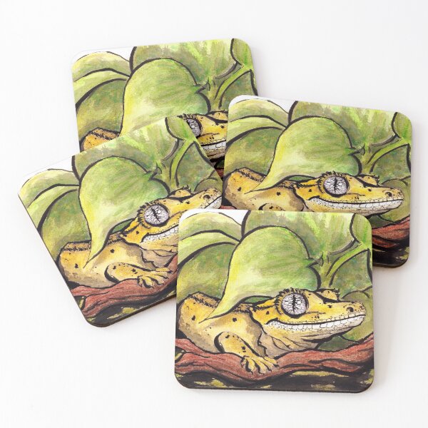 Grinning Gecko Coasters (Set of 4)