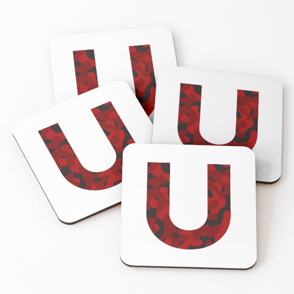 Item preview, Letter U Red Camo Design designed and sold by NECHSTORE.