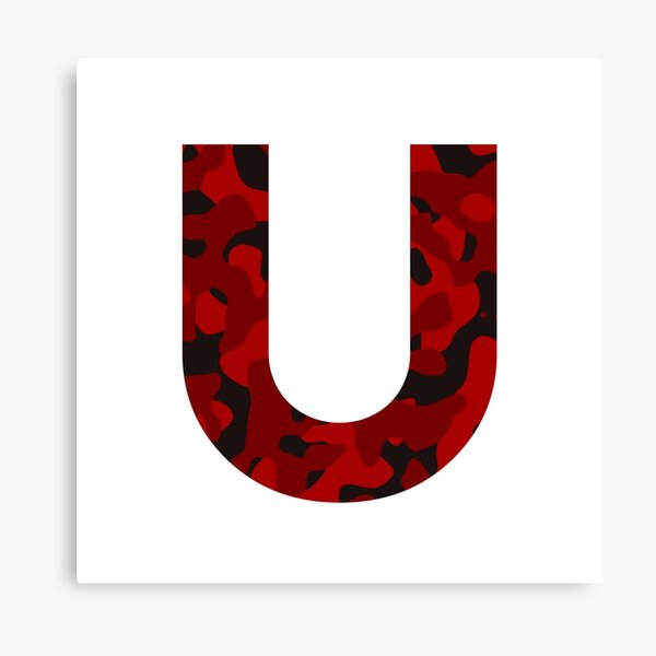 letter u red camo design canvas print by nocap82 redbubble