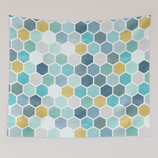 Item preview, Blue Hue Hexagon Pattern designed and sold by rianfee.