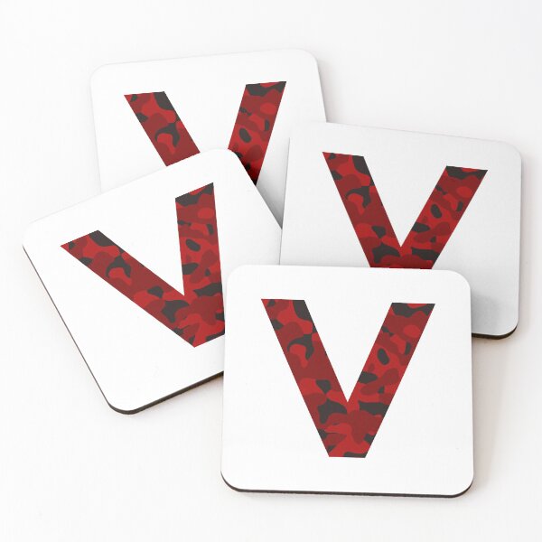 Item preview, Letter V Red Camo Design designed and sold by NECHSTORE.