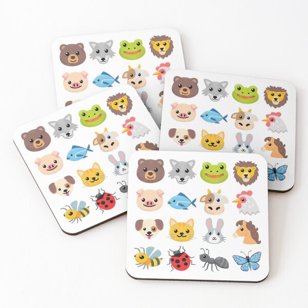 Item preview, Patrón de doce (12) animales e insectos kawaii designed and sold by Happy Puppy Print On Demand.