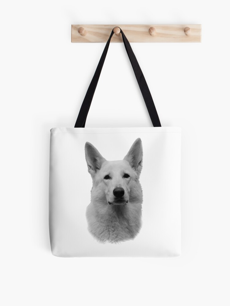 Weisser Schaferhund Stofftasche Von Cosmiccactus Redbubble