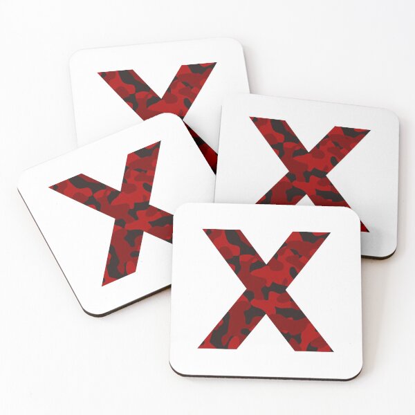 Item preview, Letter X Red Camo Design designed and sold by NECHSTORE.