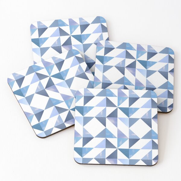 Item preview, Geometric blue triangle pattern Water and Sky Photo Patchwork  designed and sold by InkLove.