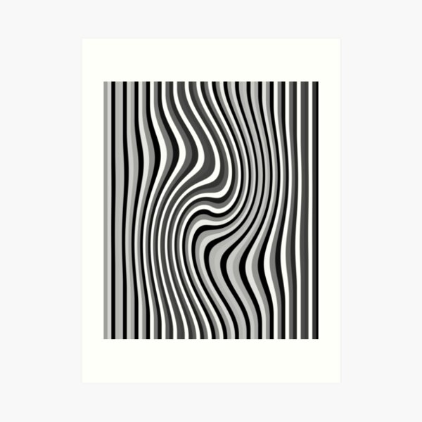 Black And White Op Art Spiral Art Print