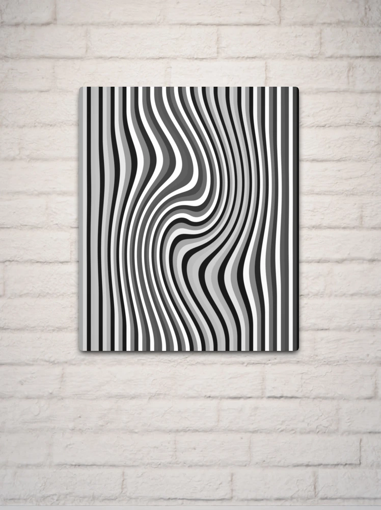 Optical Illusion Diagonal Stripes Face Geometry Pattern (Black