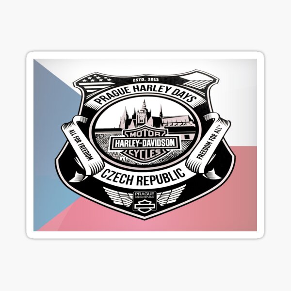 Prague Harley Days With Czech Flag Graphic Sticker