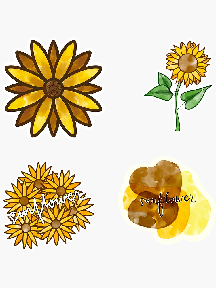 "Sunflower Sticker Pack 1" Sticker for Sale by 55Muffins Redbubble
