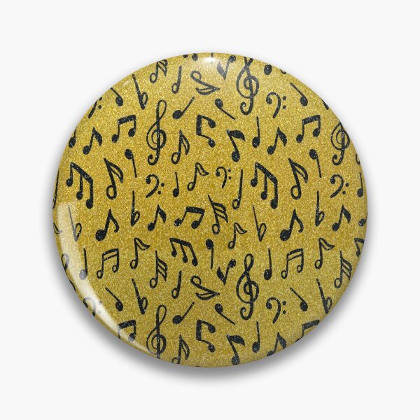 Item preview, black and gold glitter music note pattern designed and sold by virilamissa.