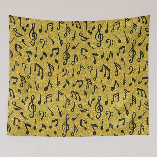 Item preview, black and gold glitter music note pattern designed and sold by virilamissa.