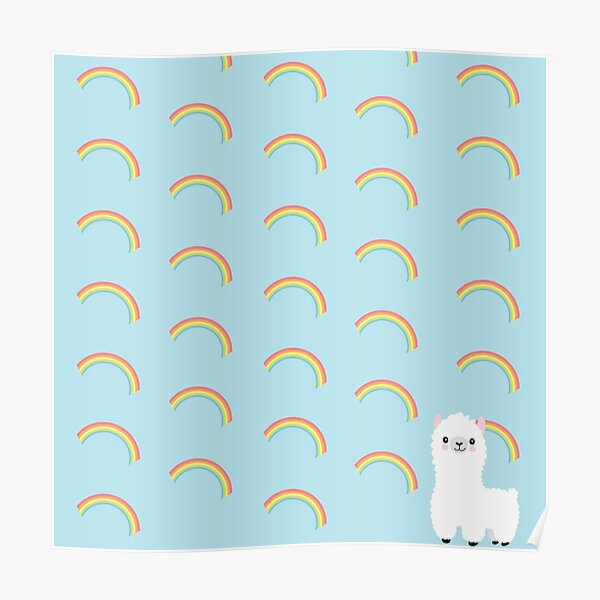 Rainbow Lama Poster