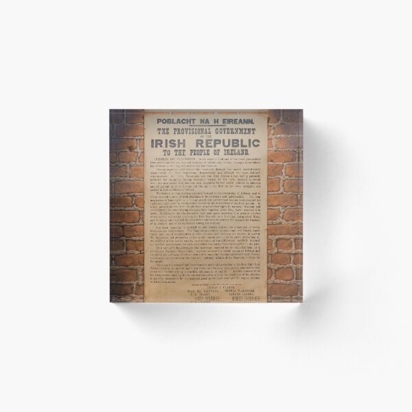 Irish Proclamation of Independence Acrylic Block