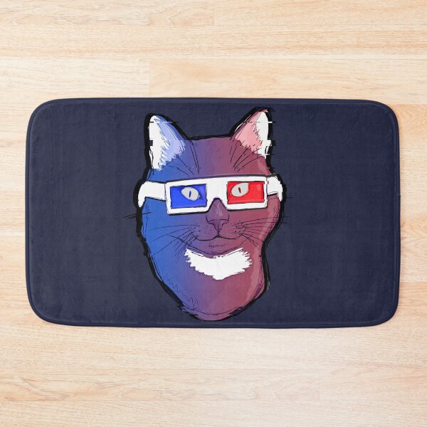 Item preview, Retro Cat Wearing 80s 3D Glasses Illustration designed and sold by KimVanG.