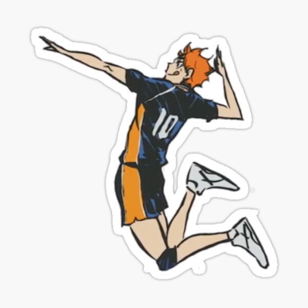 Hinata Shoyo Volleyball Spike Sticker By Misterdoctor Redbubble