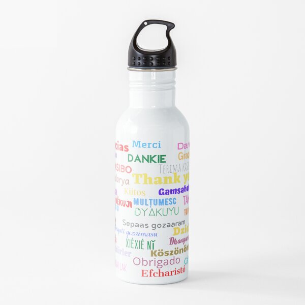 Say Thank you in different languages Water Bottle