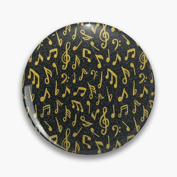 Item preview, black and gold glitter music note pattern designed and sold by virilamissa.