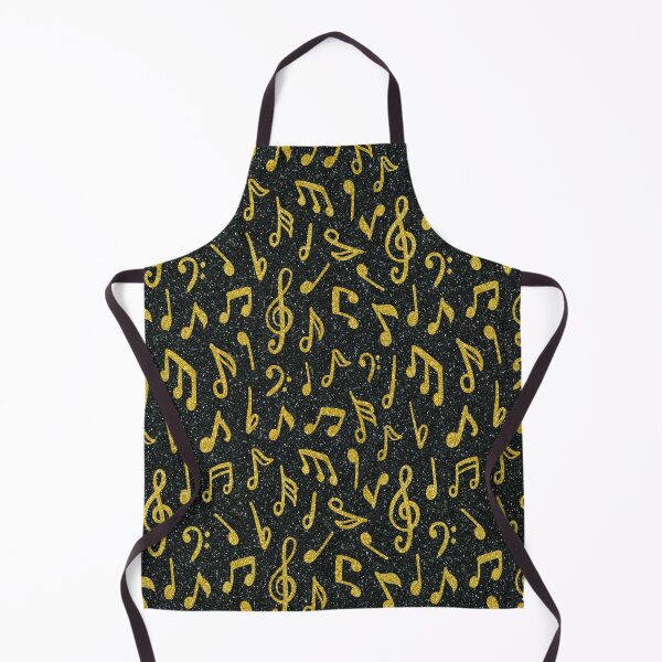 Item preview, black and gold glitter music note pattern designed and sold by virilamissa.