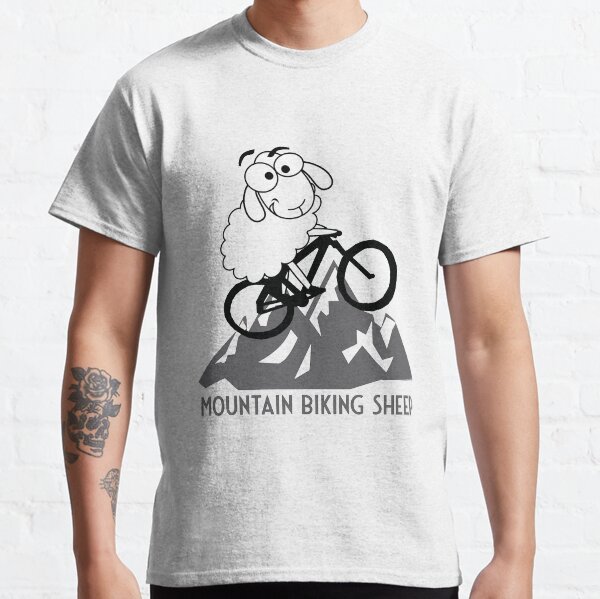 Funny Mountain Biking Sheep Mountains Cycling MTB Gifts Sheep Classic T-Shirt