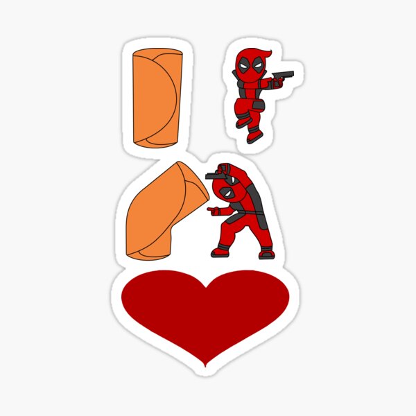 Deadpool Heart Stickers Redbubble - roblox deadpool mask decal