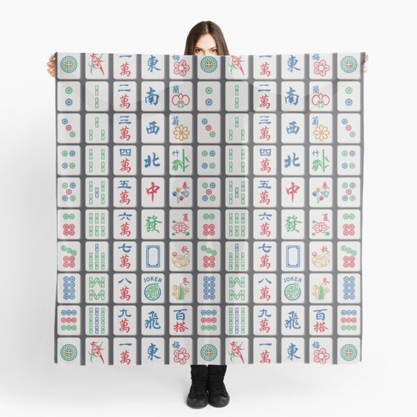 Item preview, Mahjong Tiles on Charcoal designed and sold by Aubergine Designs.