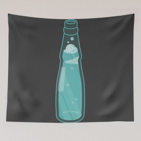 Item preview, Teal Ramune Soda with Dark Grey Background designed and sold by HinokoCraft.